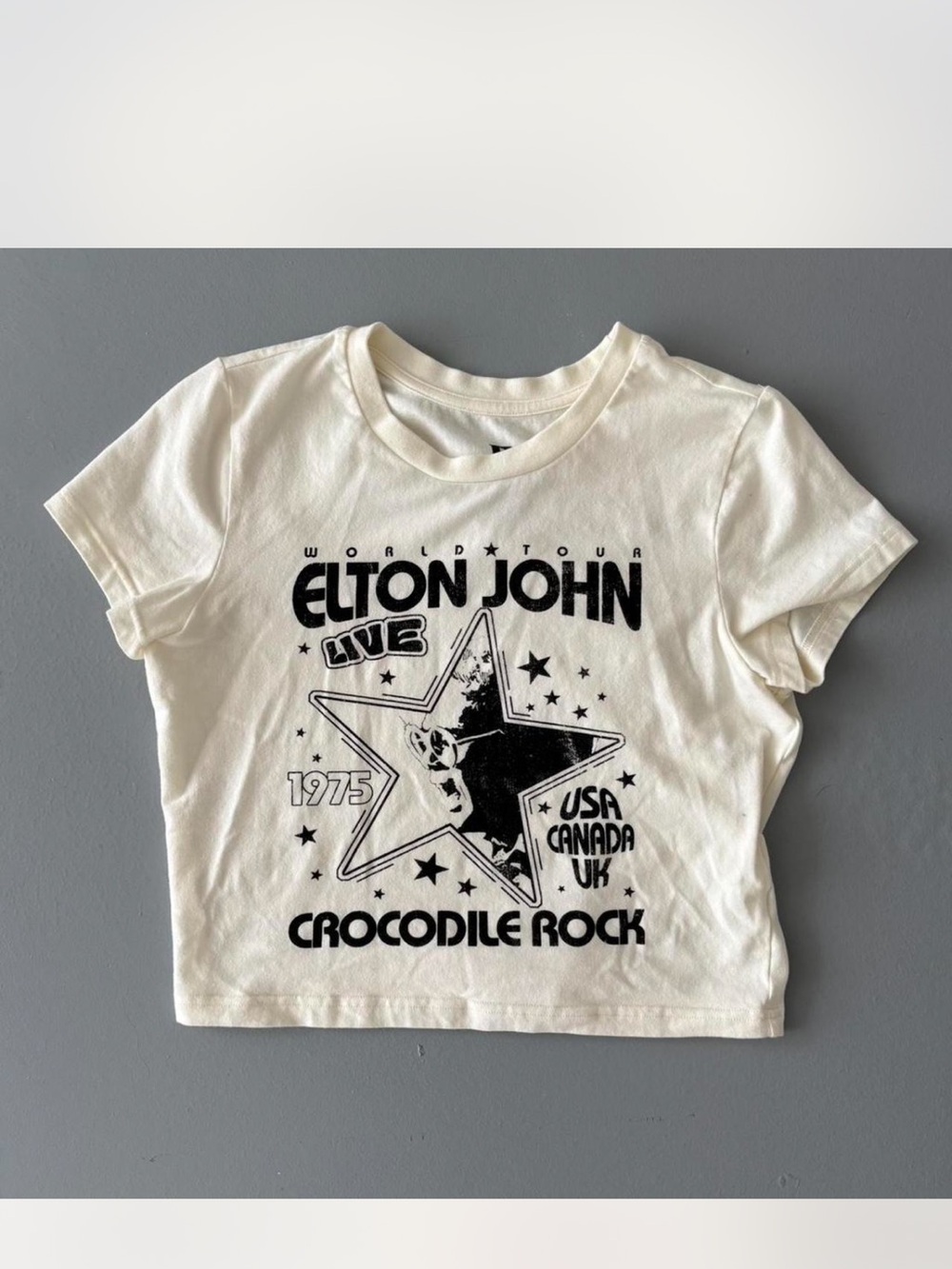 Elton John Crocodile Rock 1975 World Tour Baby Tee - see desc for sizing